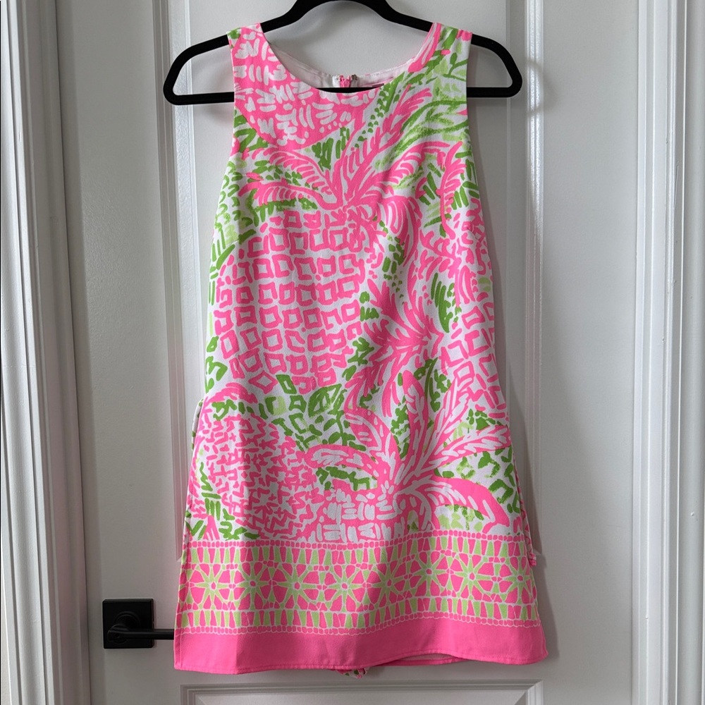 Lilly Pulitzer Pink & Green Shift Romper Dress